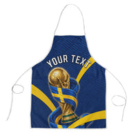 Personalized Sweden Football Trophy Apron Golden Cup Flag Ribbon Dynamic Stripes