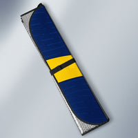 Personalized Sweden Football Trophy Auto Sun Shade Golden Cup Flag Ribbon Dynamic Stripes