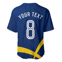 Personalized Sweden Football Trophy Baseball Jersey Golden Cup Flag Ribbon Dynamic Stripes