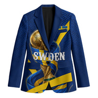 Personalized Sweden Football Trophy Blazer Golden Cup Flag Ribbon Dynamic Stripes