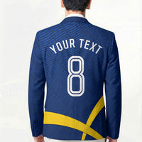 Personalized Sweden Football Trophy Blazer Golden Cup Flag Ribbon Dynamic Stripes