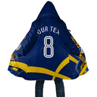 Personalized Sweden Football Trophy Cloak Golden Cup Flag Ribbon Dynamic Stripes