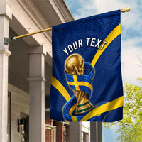 Personalized Sweden Football Trophy Garden Flag Golden Cup Flag Ribbon Dynamic Stripes
