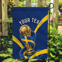Personalized Sweden Football Trophy Garden Flag Golden Cup Flag Ribbon Dynamic Stripes