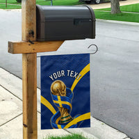 Personalized Sweden Football Trophy Garden Flag Golden Cup Flag Ribbon Dynamic Stripes