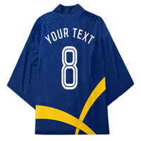 Personalized Sweden Football Trophy Kimono Golden Cup Flag Ribbon Dynamic Stripes