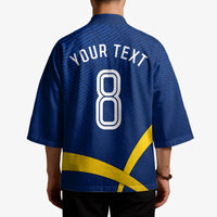 Personalized Sweden Football Trophy Kimono Golden Cup Flag Ribbon Dynamic Stripes