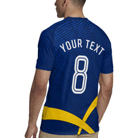 Personalized Sweden Football Trophy Rugby Jersey Golden Cup Flag Ribbon Dynamic Stripes