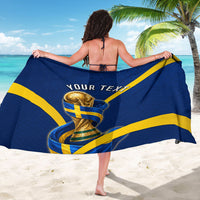 Personalized Sweden Football Trophy Sarong Golden Cup Flag Ribbon Dynamic Stripes