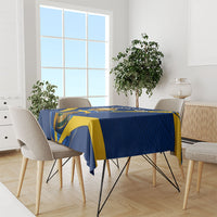Personalized Sweden Football Trophy Tablecloth Golden Cup Flag Ribbon Dynamic Stripes