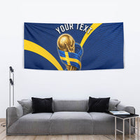 Personalized Sweden Football Trophy Tapestry Golden Cup Flag Ribbon Dynamic Stripes