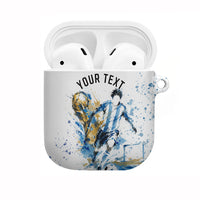 Personalized Argentina Football La Seleccion AirPods Case Watercolor Splatter World Soccer Art