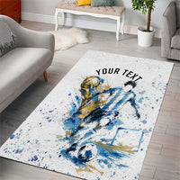 Personalized Argentina Football La Seleccion Area Rug Watercolor Splatter World Soccer Art