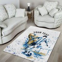 Personalized Argentina Football La Seleccion Area Rug Watercolor Splatter World Soccer Art