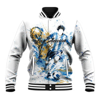 Personalized Argentina Football La Seleccion Baseball Jacket Watercolor Splatter World Soccer Art