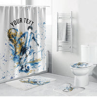 Personalized Argentina Football La Seleccion Bathroom Set Watercolor Splatter World Soccer Art