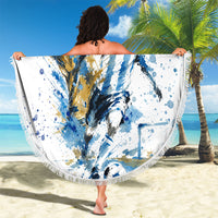 Personalized Argentina Football La Seleccion Beach Blanket Watercolor Splatter World Soccer Art
