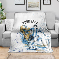 Personalized Argentina Football La Seleccion Blanket Watercolor Splatter World Soccer Art