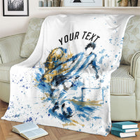 Personalized Argentina Football La Seleccion Blanket Watercolor Splatter World Soccer Art
