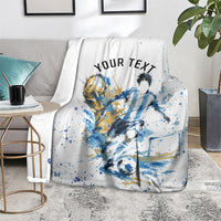 Personalized Argentina Football La Seleccion Blanket Watercolor Splatter World Soccer Art
