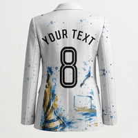 Personalized Argentina Football La Seleccion Blazer Watercolor Splatter World Soccer Art