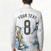 Personalized Argentina Football La Seleccion Blazer Watercolor Splatter World Soccer Art