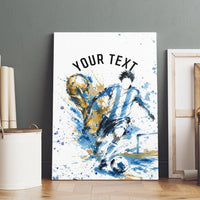 Personalized Argentina Football La Seleccion Canvas Wall Art Watercolor Splatter World Soccer Art
