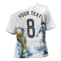 Personalized Argentina Football La Seleccion Cross Shoulder Shirt Watercolor Splatter World Soccer Art