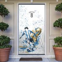Personalized Argentina Football La Seleccion Door Cover Watercolor Splatter World Soccer Art