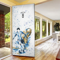 Personalized Argentina Football La Seleccion Door Cover Watercolor Splatter World Soccer Art