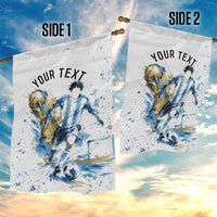 Personalized Argentina Football La Seleccion Garden Flag Watercolor Splatter World Soccer Art