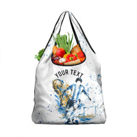Personalized Argentina Football La Seleccion Grocery Bag Watercolor Splatter World Soccer Art