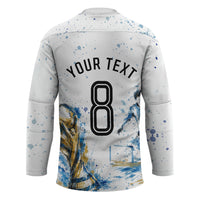 Personalized Argentina Football La Seleccion Hockey Jersey Watercolor Splatter World Soccer Art