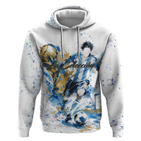 Personalized Argentina Football La Seleccion Hoodie Watercolor Splatter World Soccer Art
