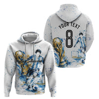 Personalized Argentina Football La Seleccion Hoodie Watercolor Splatter World Soccer Art