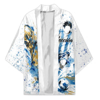 Personalized Argentina Football La Seleccion Kimono Watercolor Splatter World Soccer Art