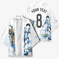 Personalized Argentina Football La Seleccion Kimono Watercolor Splatter World Soccer Art