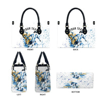 Personalized Argentina Football La Seleccion Leather Bag Watercolor Splatter World Soccer Art