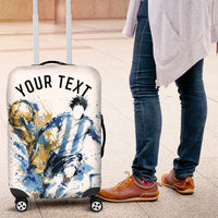 Personalized Argentina Football La Seleccion Luggage Cover Watercolor Splatter World Soccer Art