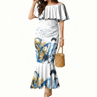 Personalized Argentina Football La Seleccion Mermaid Dress Watercolor Splatter World Soccer Art