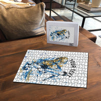 Personalized Argentina Football La Seleccion Puzzle Watercolor Splatter World Soccer Art