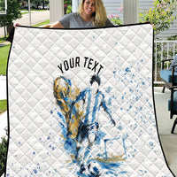 Personalized Argentina Football La Seleccion Quilt Watercolor Splatter World Soccer Art