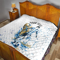 Personalized Argentina Football La Seleccion Quilt Watercolor Splatter World Soccer Art