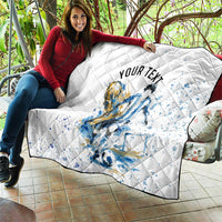 Personalized Argentina Football La Seleccion Quilt Watercolor Splatter World Soccer Art