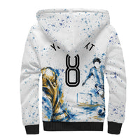 Personalized Argentina Football La Seleccion Sherpa Hoodie Watercolor Splatter World Soccer Art