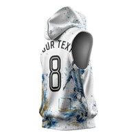 Personalized Argentina Football La Seleccion Sleeveless Hoodie Watercolor Splatter World Soccer Art