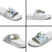 Personalized Argentina Football La Seleccion Slide Sandals Watercolor Splatter World Soccer Art