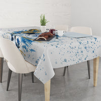 Personalized Argentina Football La Seleccion Tablecloth Watercolor Splatter World Soccer Art