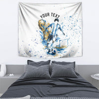 Personalized Argentina Football La Seleccion Tapestry Watercolor Splatter World Soccer Art