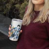 Personalized Argentina Football La Seleccion Tumbler Cup Watercolor Splatter World Soccer Art
